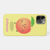 Cute happy peach yellow cartoon Case-Mate iPhone case (Achterkant (horizontaal))