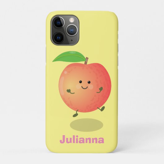 Cute happy peach yellow cartoon Case-Mate iPhone case (Achterkant)