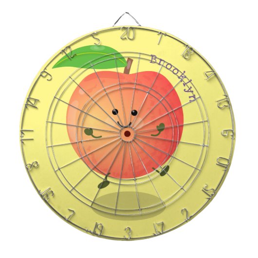 Cute happy peach yellow cartoon dartbord (Voorkant)