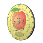 Cute happy peach yellow cartoon dartbord (Voorkant Rechts)