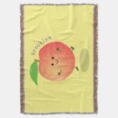 Cute happy peach yellow cartoon deken (Voorkant Verticaal)