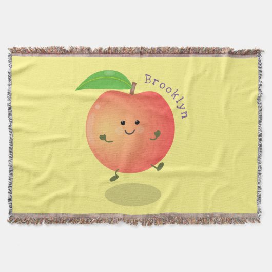 Cute happy peach yellow cartoon deken (Voorkant)