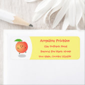 Cute happy peach yellow cartoon etiket (Insitu)