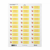 Cute happy peach yellow cartoon etiket (Full Sheet)