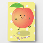 Cute happy peach yellow cartoon fotoplaat (voorkant)