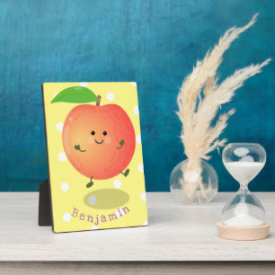 Cute happy peach yellow cartoon fotoplaat