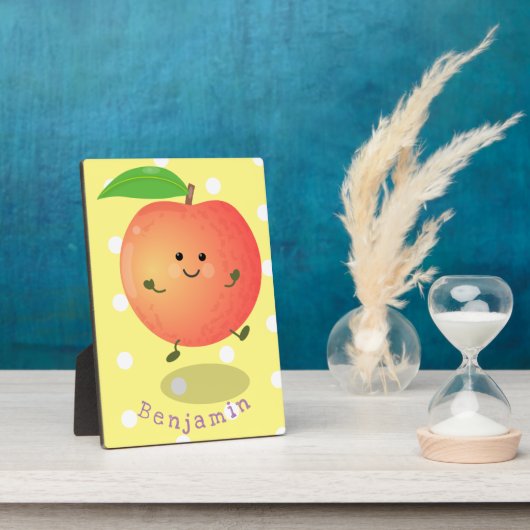 Cute happy peach yellow cartoon fotoplaat (Zijkant)