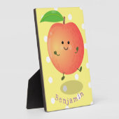 Cute happy peach yellow cartoon fotoplaat (Zijkant)