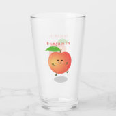 Cute happy peach yellow cartoon glas (Achterkant)