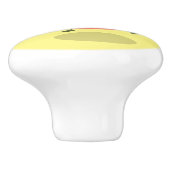 Cute happy peach yellow cartoon keramische knop (Zijkant)