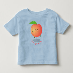 Cute happy peach yellow cartoon kinder shirts
