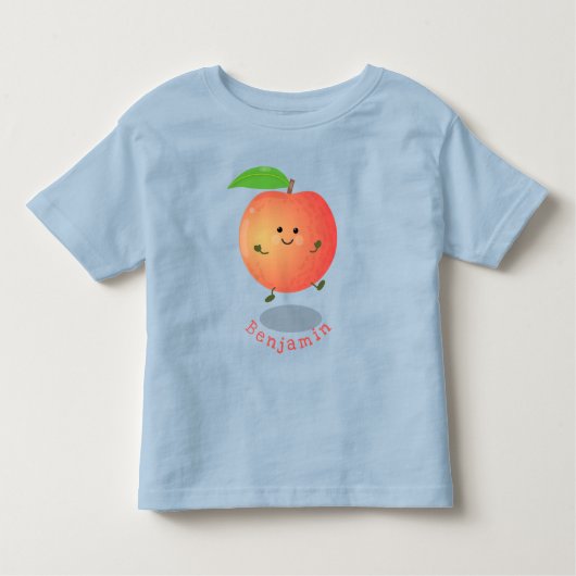 Cute happy peach yellow cartoon kinder shirts (Voorkant)