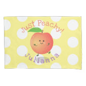 Cute happy peach yellow cartoon kussensloop (Voorkant)