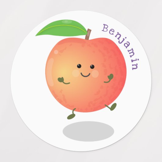 Cute happy peach yellow cartoon labels (Design 2)