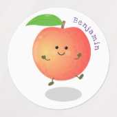 Cute happy peach yellow cartoon labels (Design 1)