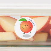 Cute happy peach yellow cartoon labels (Aangebracht)