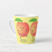 Cute happy peach yellow cartoon latte mok (Linkerhoek)