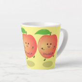 Cute happy peach yellow cartoon latte mok (Rechterhoek)