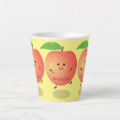 Cute happy peach yellow cartoon latte mok (Voorkant)