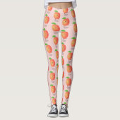 Cute happy peach yellow cartoon leggings (Voorkant)