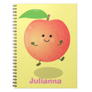 Cute happy peach yellow cartoon notitieboek