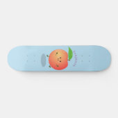 Cute happy peach yellow cartoon persoonlijk skateboard (Horizontaal)