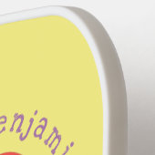 Cute happy peach yellow cartoon pickleball paddle (Links Detail)