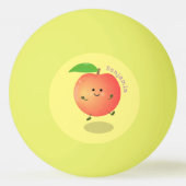 Cute happy peach yellow cartoon pingpongbal (Achterkant)