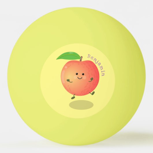 Cute happy peach yellow cartoon pingpongbal (Voorkant)