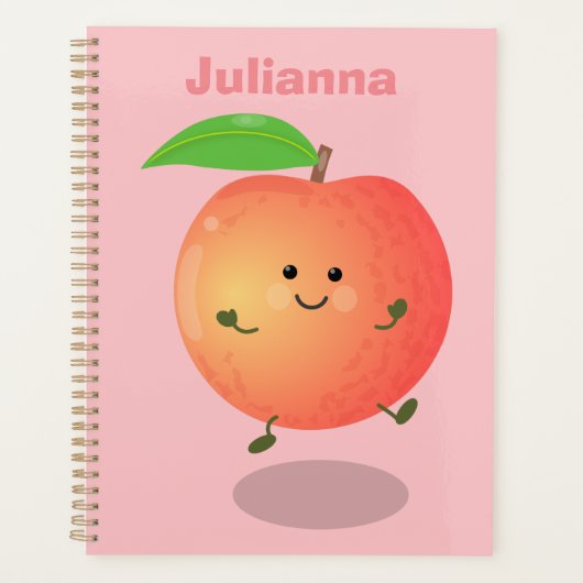 Cute happy peach yellow cartoon planner (Voorkant)