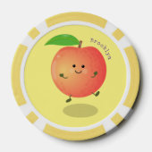 Cute happy peach yellow cartoon poker chips (Achterkant)