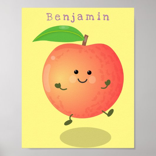 Cute happy peach yellow cartoon poster (Voorkant)