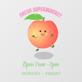 Cute happy peach yellow cartoon raamsticker (Vel)