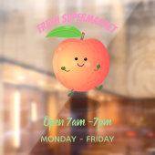Cute happy peach yellow cartoon raamsticker (Vel 2)