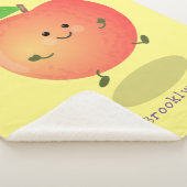 Cute happy peach yellow cartoon sherpa deken (3/4)