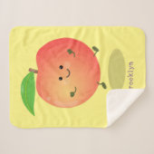 Cute happy peach yellow cartoon sherpa deken (Voorkant (horizontaal))