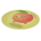 Cute happy peach yellow cartoon snijplank (Hoek)