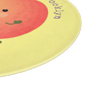 Cute happy peach yellow cartoon snijplank (Hoek)
