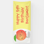 Cute happy peach yellow cartoon spandoek (Verticaal)
