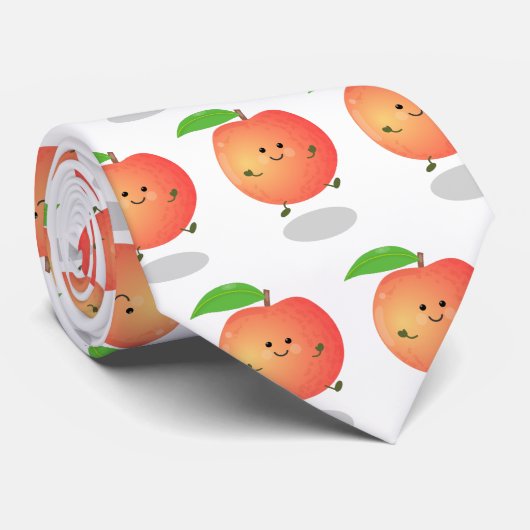 Cute happy peach yellow cartoon stropdas (Opgerold)