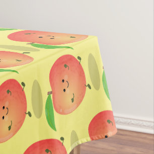 Cute happy peach yellow cartoon tafelkleed
