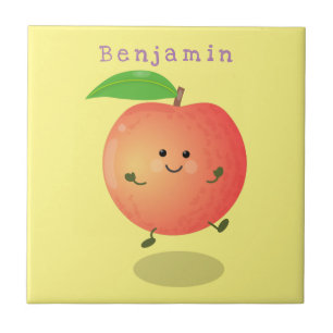 Cute happy peach yellow cartoon tegeltje