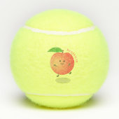 Cute happy peach yellow cartoon tennisballen (Achterkant)
