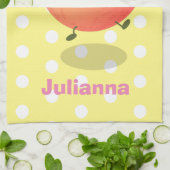 Cute happy peach yellow cartoon theedoek (Gevouwen)