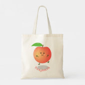 Cute happy peach yellow cartoon tote bag (Achterkant)