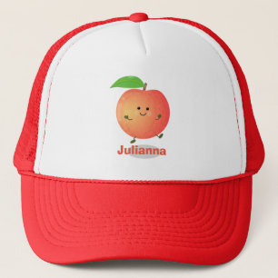 Cute happy peach yellow cartoon trucker pet