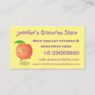 Cute happy peach yellow cartoon visitekaartje