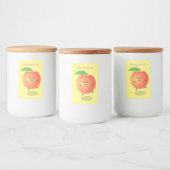 Cute happy peach yellow cartoon voedselcontainer etiket (Flessen)