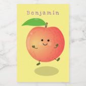 Cute happy peach yellow cartoon voedselcontainer etiket (Enkel label)