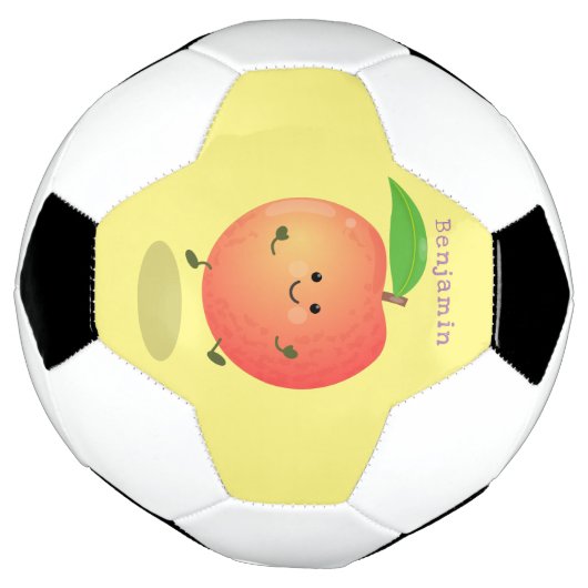 Cute happy peach yellow cartoon voetbal (Gedraaid)